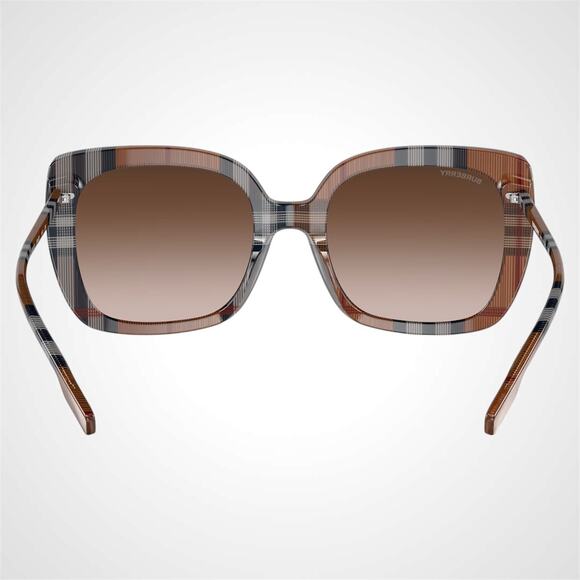 New Burberry Sunglasses Brown Check Square Frames Gradient Lens w/ Case BURBERRY - Picture 7 of 9